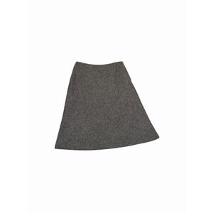 Kate Hill Luxury Wool Blend A-Line Midi Skirt Gray Tweed‎ Women's 6 Zipper
